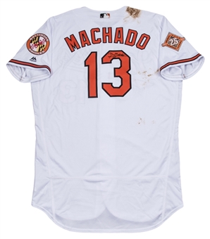 2017 Manny Machado Game Used & Signed Baltimore Orioles Home Jersey (MLB Authenticated & JSA)